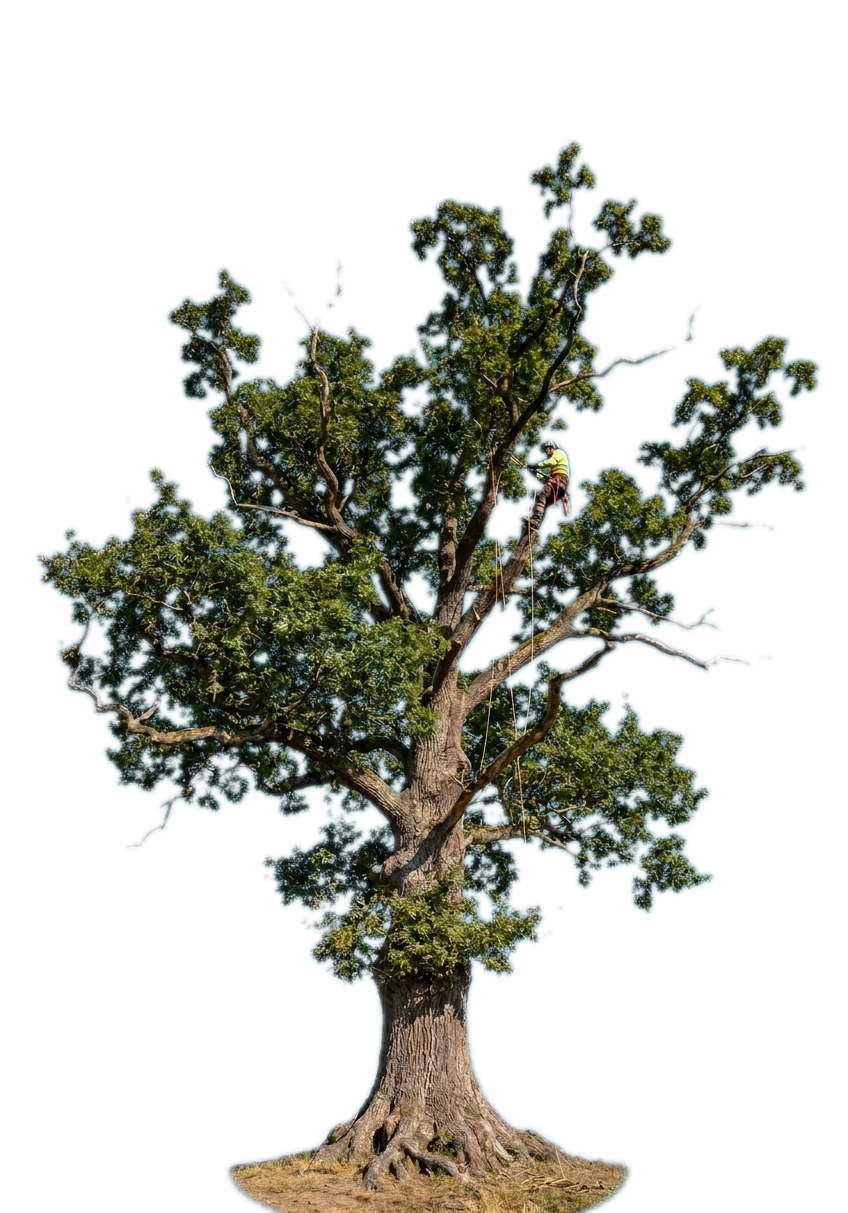 Élagueur en action dans un arbre